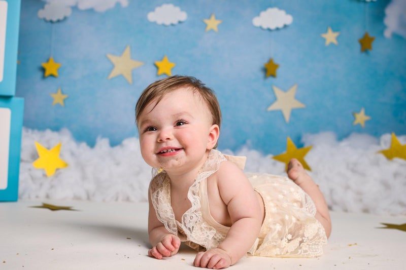 Kate 7x5ft White Clouds Backdrop Blue Sky Video Backdrop Star Photography Backdrop Birthday Backgrounds Newborn Photography Prop - Image 4
